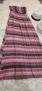 Azimetrical pattern Pink dress